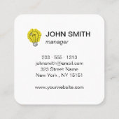 Glühlampenidee Quadratische Visitenkarte (Rückseite)