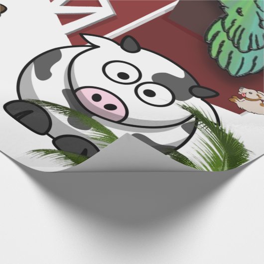 Glühpapier, Hühnervögel, Kühe Geschenkpapier (Ecke)