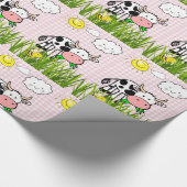Glühpapier,Kühe Sonnenwolken Kariert Geschenkpapier (Ecke)