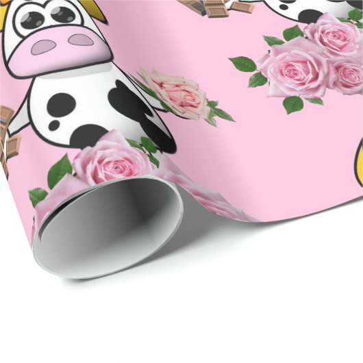 Glühpapier, rosa Rosenschokolade Geschenkpapier (Rolleneckpunkt)