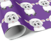 Glühpapier, Schafe Lila Geschenkpapier (Rolleneckpunkt)
