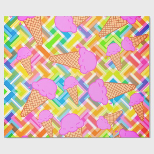 Glühpapier, Zickzack Pastelleis Geschenkpapier (Flach)