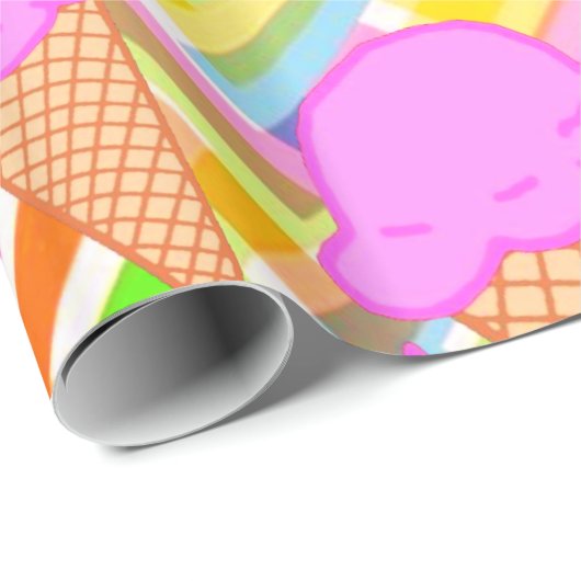 Glühpapier, Zickzack Pastelleis Geschenkpapier (Rolleneckpunkt)