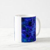 Glühstars | Fraktal in Blau und Weiß Kaffeetasse (VorderseiteRechts)