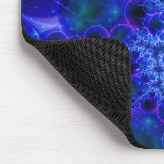 Glühstars | Fraktal in Blau und Weiß Mousepad (Ecke)