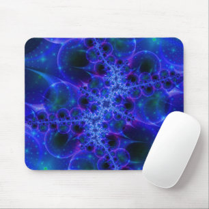 Glühstars Fraktal in Blau und Weiß Mousepad