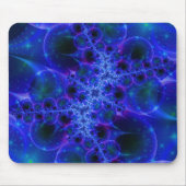 Glühstars | Fraktal in Blau und Weiß Mousepad (Vorne)