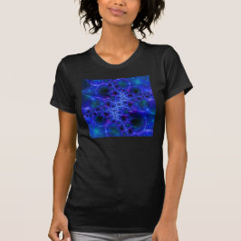 Glühstars | Fraktal in Blau und Weiß T-Shirt