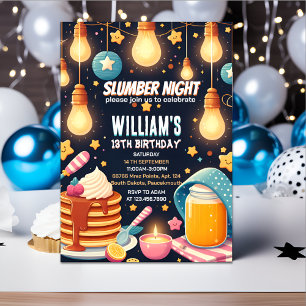 Glühsterne Sleepover Slumber Party 13. Geburtstag Einladung