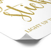 Glühsticks Gold Glitzer 8x10 Hochzeitszeichen Poster (Ecke)