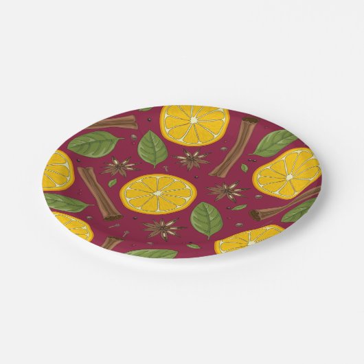 Glühwein, würzig pappteller (Schrägansicht)