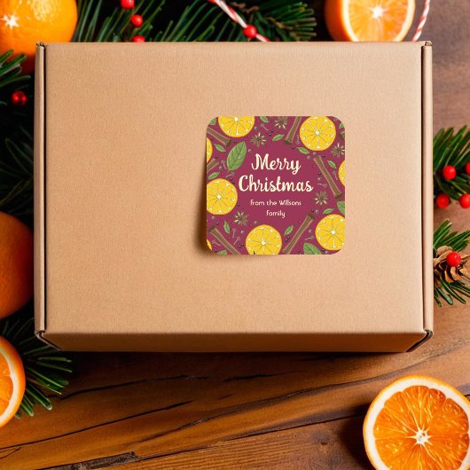 Glühwein, würzig quadratischer aufkleber