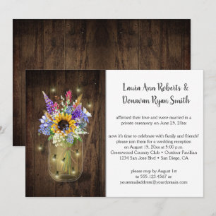 Glühwürchen Mason Gläser Wildblumen Empfang Only Einladung