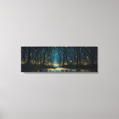 Glühwürmchen erhellen einen dunklen Fantasy-Wald P Leinwanddruck (Vorderseite)