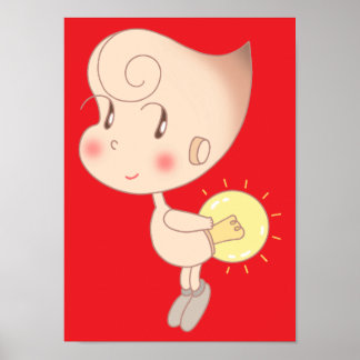 Glühwürmchen-Fee, die das Herz erleuchtet. Poster