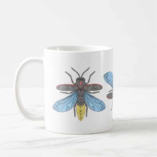 Glühwürmchen - Klassischer Becher Kaffeetasse (Links)