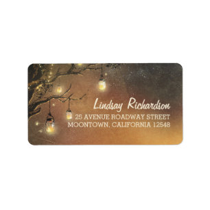 Glühwürmchen-Krüge-Äste Hochzeit Adressaufkleber