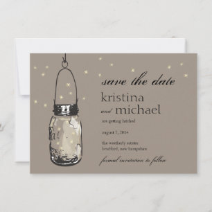Glühwürmchen & Mason-Glas Save-the-Date Save The Date