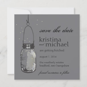 Glühwürmchen & Mason-Glas Save-the-Date Save The Date
