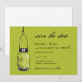Glühwürmchen & Mason Jar Save the Date (Vorne/Hinten)