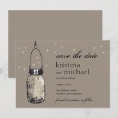 Glühwürmchen & Mason Jar Save the Date (Vorne/Hinten)