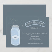 Glühwürmchen & Mason Jar Save the Date (Vorne/Hinten)