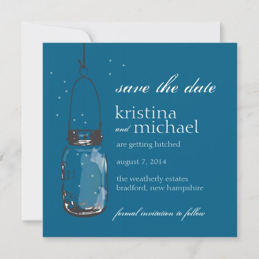 Glühwürmchen & Mason Jar Save-the-Date Save The Date (Vorderseite)