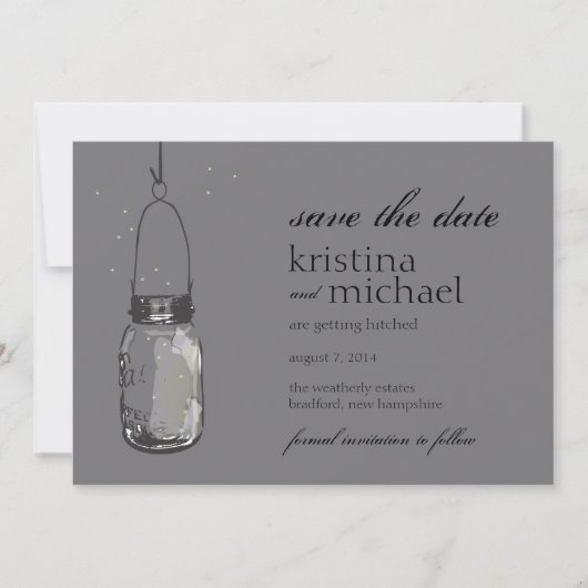 Glühwürmchen & Mason Jar Save-the-Date Save The Date (Vorderseite)