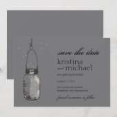 Glühwürmchen & Mason Jar Save-the-Date Save The Date (Vorne/Hinten)