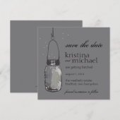 Glühwürmchen & Mason Jar Save-the-Date Save The Date (Vorne/Hinten)