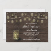 Glühwürmchen Mason Jars Lichterkette Hochzeit Einladung (Vorderseite)
