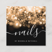 Glühwürmchen-Nägel-Techniker  Quadratische Visitenkarte (Vorderseite)