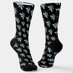 Glühwürmchen (schwarz) - Premium Socken