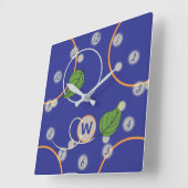 Glühwürmchen über der Wasserklemme Quadratische Wanduhr (Winkel)