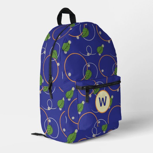 Glühwürmchen über Wasser Bedruckter Rucksack (Rückseitige Ecke links)