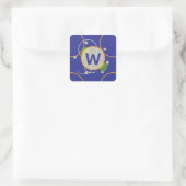 Glühwürmchen über Wasseraufkleber Quadratischer Aufkleber (Tasche)