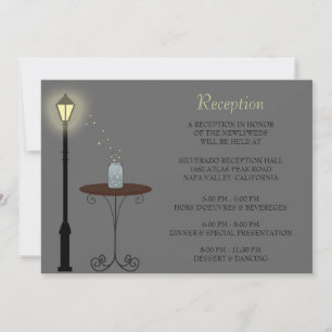 Glühwürmchen und Mason Jar Hochzeitsempfang Karte