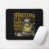 Glühwürmchen und Vorgarten-Nächte rustikale Blumen Mousepad (Mit Mouse)