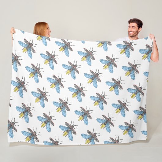 Glühwürmchen (weiß) - Fleece-Decke Fleecedecke (Beispiel)
