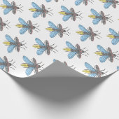 Glühwürmchen (weiß) - Geschenkpapier (Ecke)