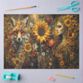 Glut des Herbstfuchses Kollage Tissuepapier Seidenpapier (Basteln)