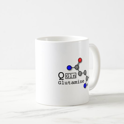 Glutamin-Aminosäure-Tasse Kaffeetasse (VorderseiteRechts)