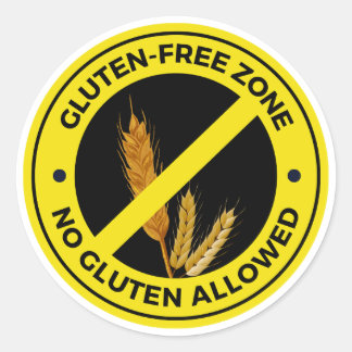Glute, freie Zone - keine Glutenfreiheit - Klassis Runder Aufkleber