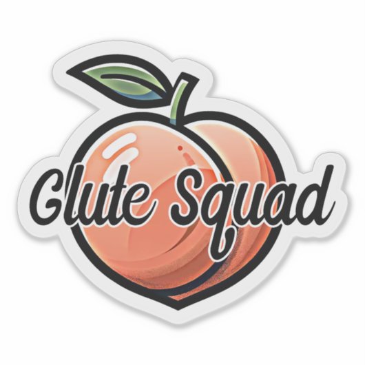 Glute Squad Peach Fitness Workout Aufkleber (Vorderseite)