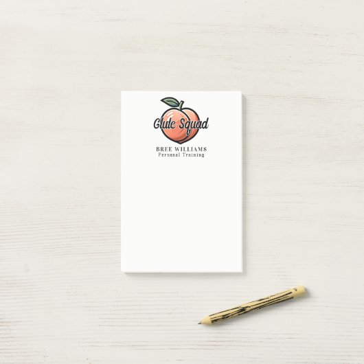 Glute Squad Peach Fitness Workout Post-it Klebezettel (Auf Schreibtisch)
