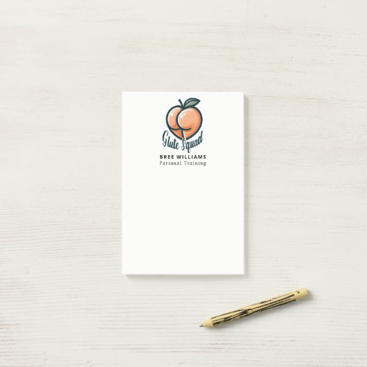 Glute Squad Peach Hintern Glutes Gym Fitness Post-it Klebezettel (Auf Schreibtisch)