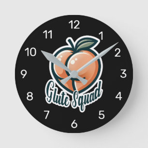 Glute Squad Peach Hintern Glutes Gym Fitness Runde Wanduhr