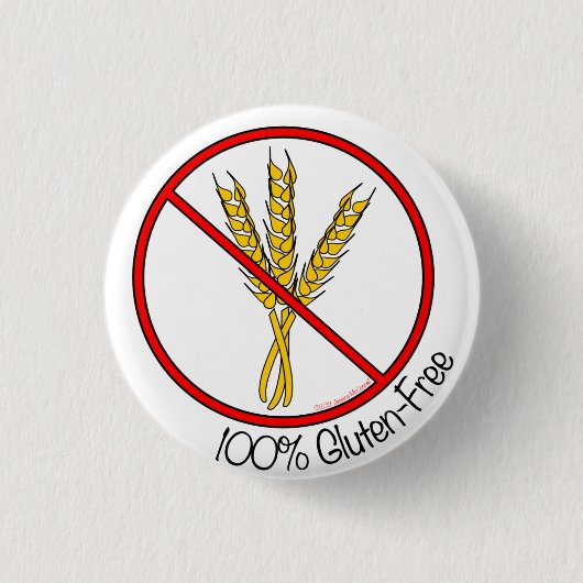 Gluten 100% geben frei button (Vorderseite)