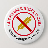 Gluten Allergy-Abzeichen Button (Vorderseite)