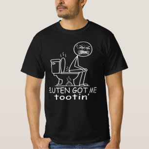 Gluten brachte mich zum Furzen Wütender Stickman T T-Shirt